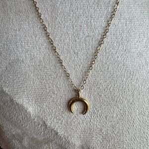 Gold Crescent Pendant Necklace